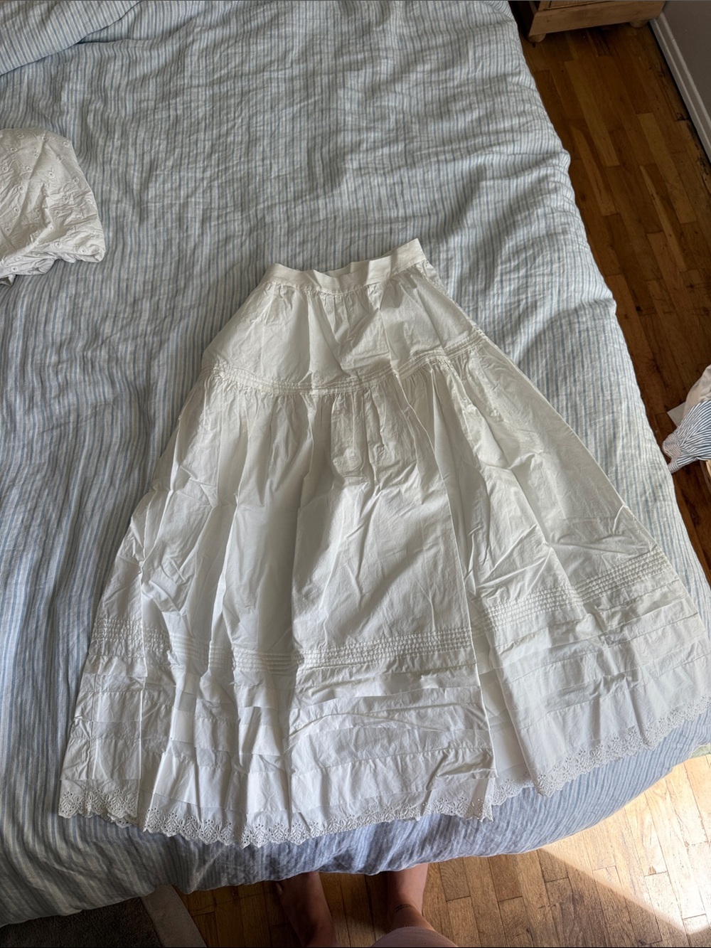 Doen Sebastiane White Cotton Midi Skirt - Picture 2 of 4